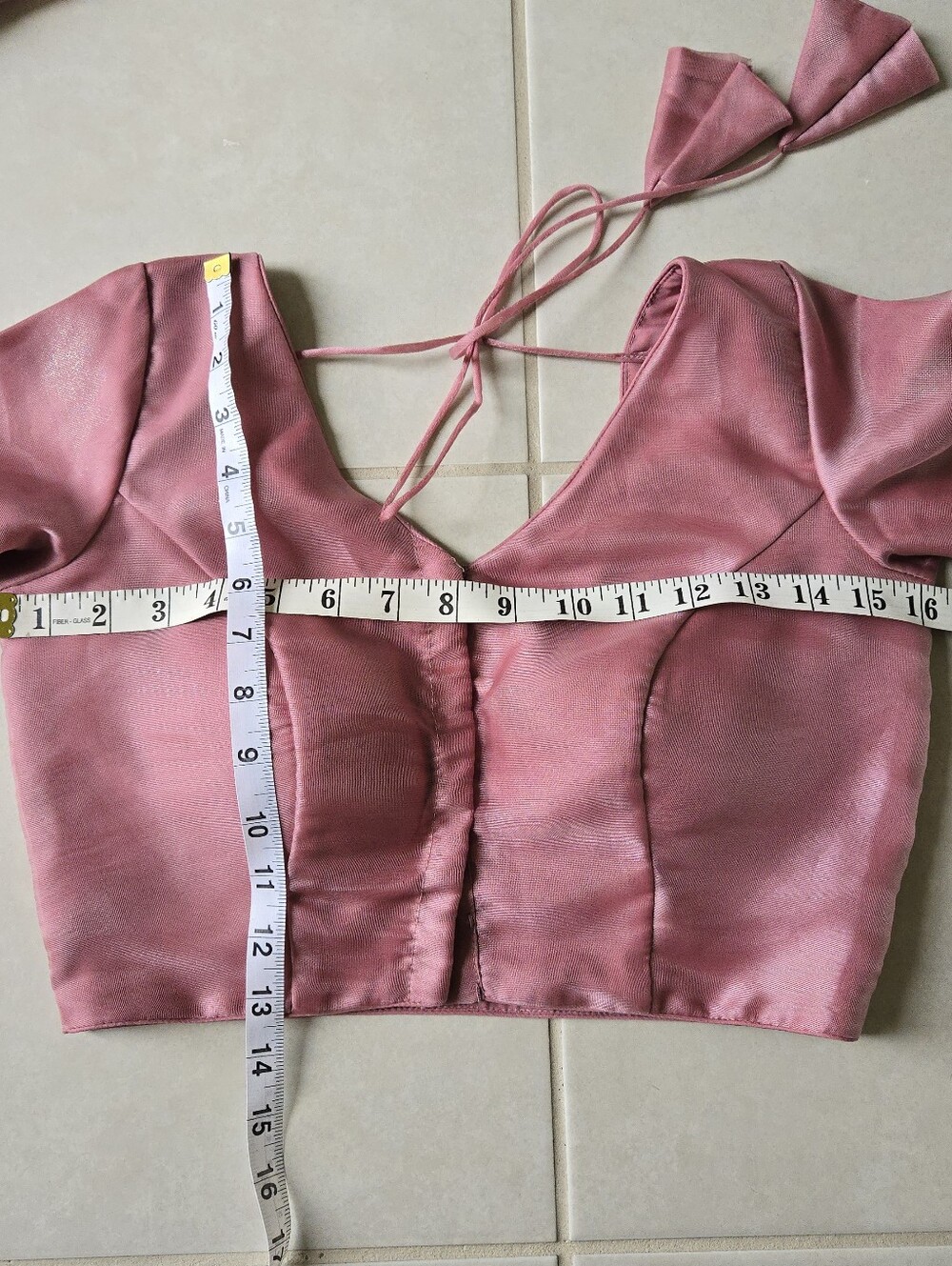 3 Pc Ready to Wear M Modern Soft Organza Saree Shiny Pink Stitched Blouse - Picture 3 of 12